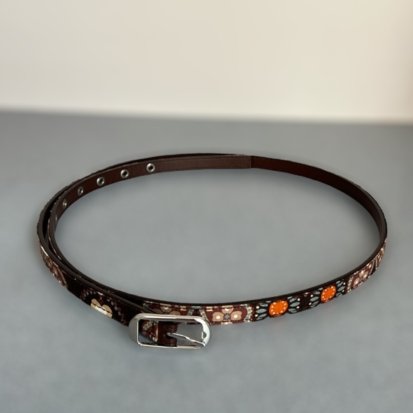 Brown/Orange/Blue Pattern Belt, Large - Picture 1 of 8
